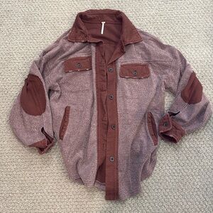 Free People Ruby Shacket in Maroon. Size S.